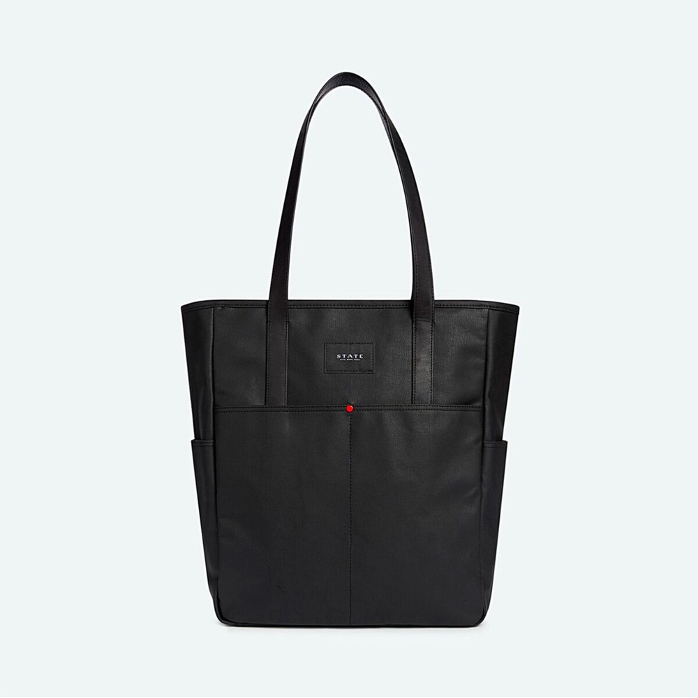 STATE - Fenimore Laptop Tote Bag in Coated Canvas, Black